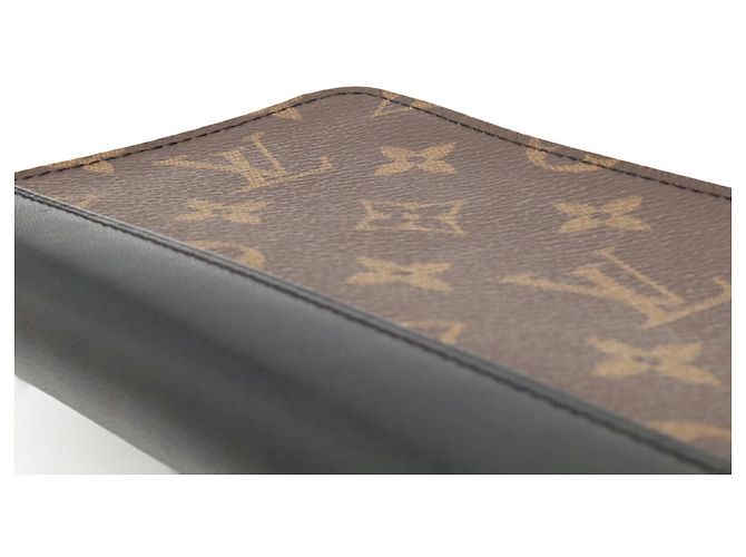 Louis Vuitton Monogram Macassar Zippy Long Wallet Brown Black - view 6