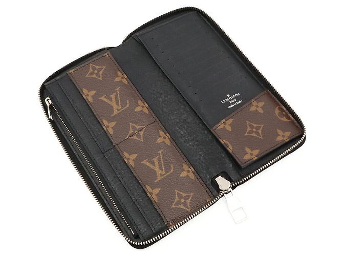 Louis Vuitton Monogram Macassar Zippy Long Wallet Brown Black - view 7