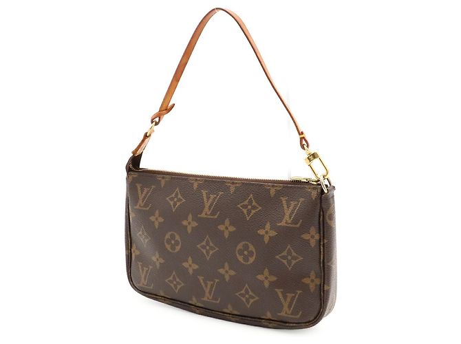 Louis Vuitton Monogram Pochette Accessoires Handbag Pouch Marrone - vista 3