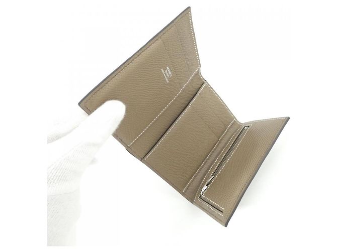 Hermès Hermes Bearn Combination Verso Wallet Taupe - view 9
