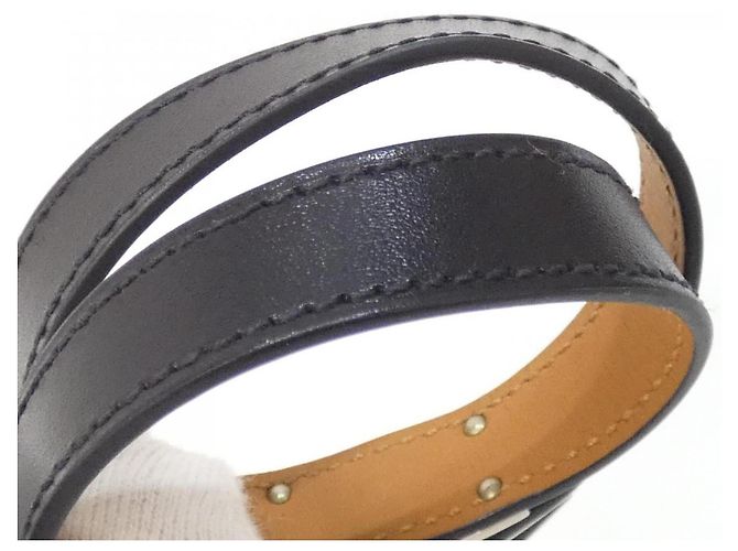 Hermès Bracciale Hermes Kelly Double Tour Nero - vista 3