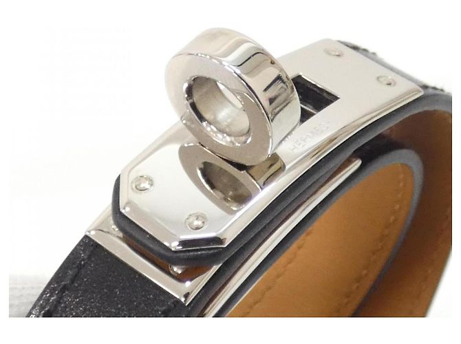 Hermès Bracciale Hermes Kelly Double Tour Nero - vista 4