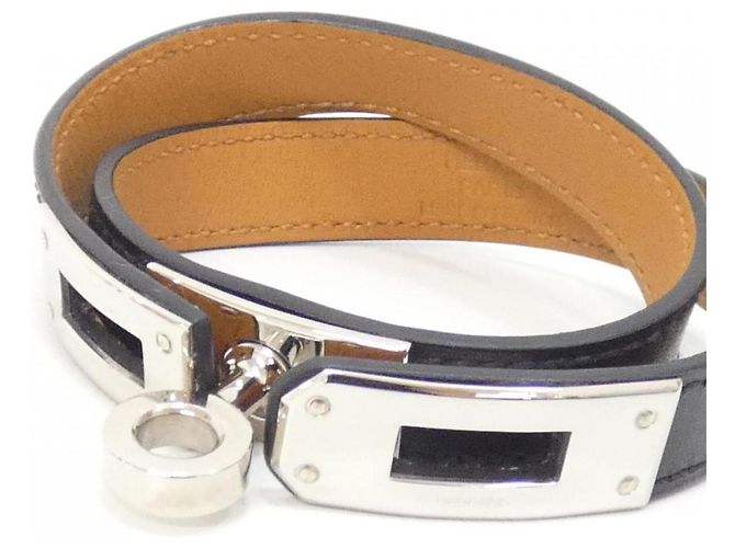 Hermès Bracciale Hermes Kelly Double Tour Nero - vista 5