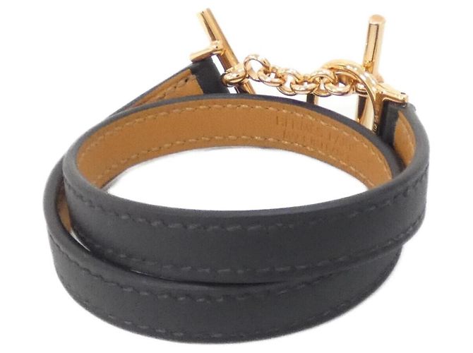 Hermès Hermes Closioir Double Tour Charm-Armband Schwarz Golden - Ansicht 2