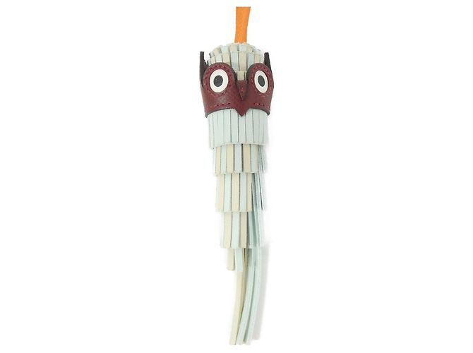 Hermès Hermes Chouette 085001CA Taschenanhänger Rot Hellgrün - Ansicht 2