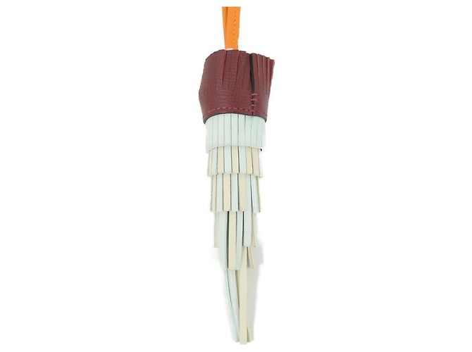 Hermès Hermes Chouette 085001CA Taschenanhänger Rot Hellgrün - Ansicht 3