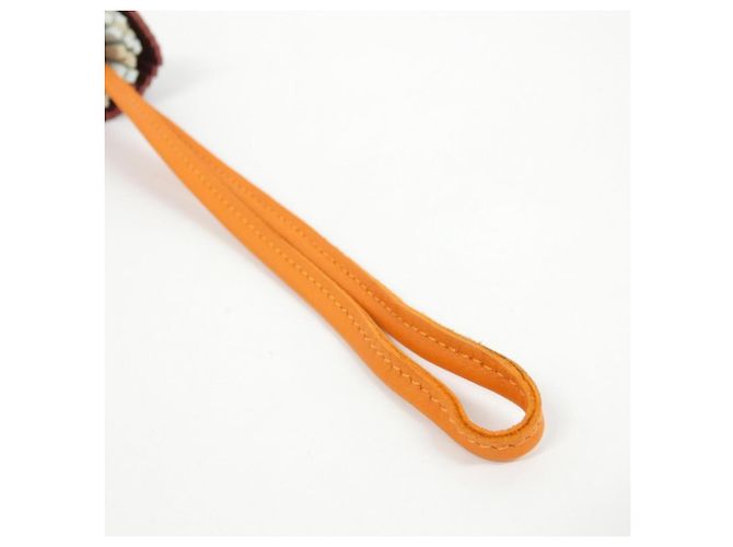 Hermès Hermes Chouette 085001CA Taschenanhänger Rot Hellgrün - Ansicht 4