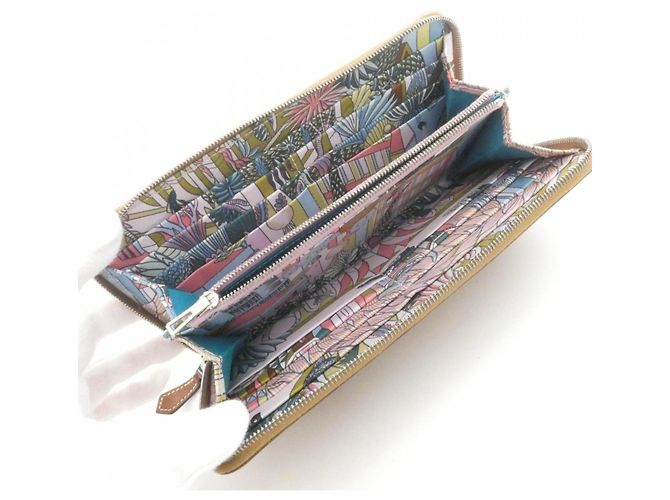 Hermès Hermes Animapolis Silk Long Wallet in Beige - view 6