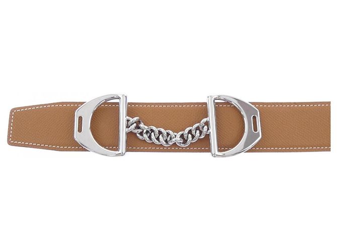 Hermès Gürtel Braun Weiß - Ansicht 2