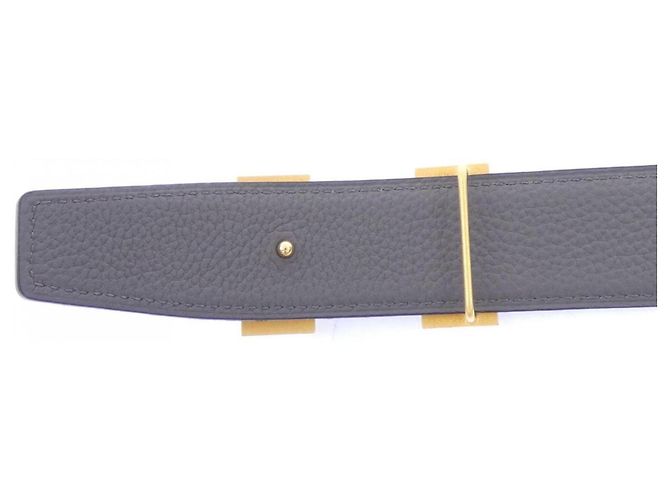 Hermès Hermes H Guilloché 32mm Reversible Belt Brown Black - view 3