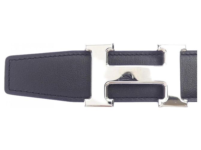 Hermès Ceinture réversible Hermes H 32mm Noir Bleu Marine - vue 2