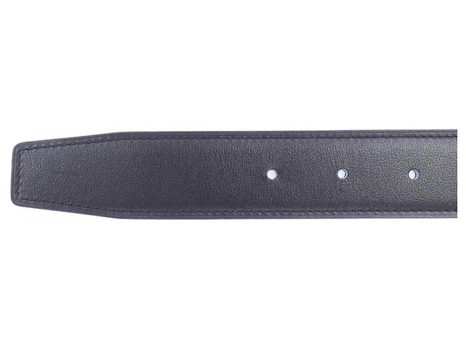 Hermès Ceinture réversible Hermes H 32mm Noir Bleu Marine - vue 4