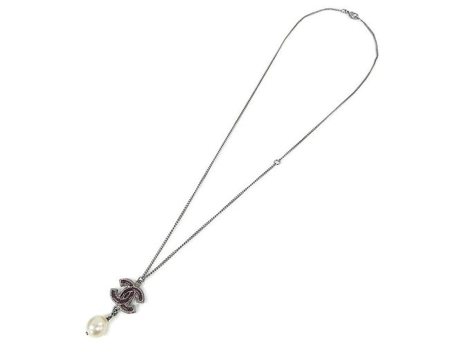 Collier Chanel 85261 Argenté Blanc Bordeaux - vue 2
