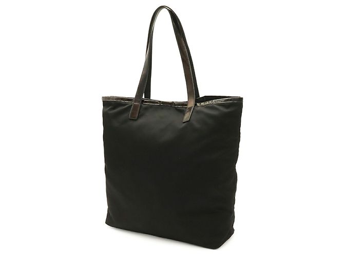 Borsa Tote a Spalla Prada in Nylon e Pelle Nero - vista 3
