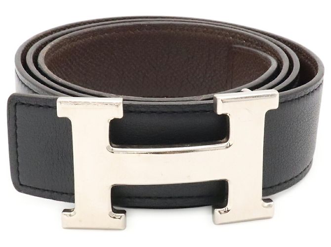 Hermès Cinturón Hermes H-Belt con hebilla H Castaño Negro - vista 2
