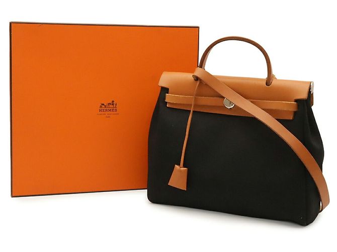 Hermès HERMES Borsa a mano/Borsa a tracolla Herbag PM Marrone Nero Marrone chiaro - vista 10