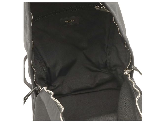 Yves Saint Laurent Canvas Leather Backpack Black - view 9
