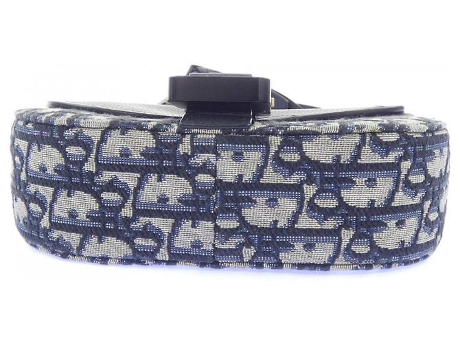 Sac Messenger à rabat Christian Dior Dior SADDLE Noir Beige Bleu Marine - vue 4