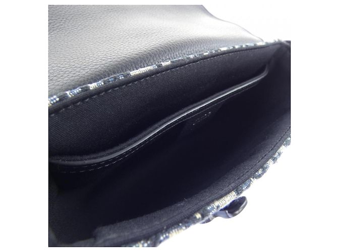Sac Messenger à rabat Christian Dior Dior SADDLE Noir Beige Bleu Marine - vue 6