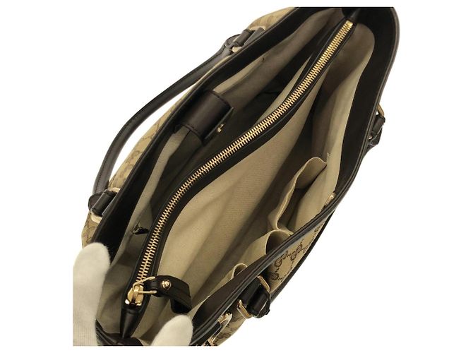 Borsa a mano Gucci in tela GG beige - vista 8