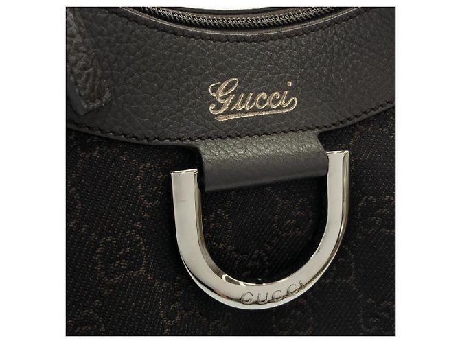 Borsa a tracolla Gucci 265692 in denim marrone scuro - vista 5