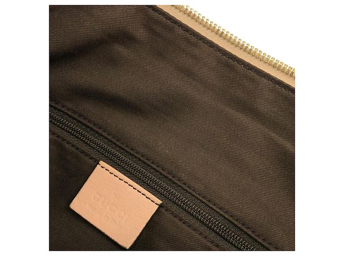 Borsa a tracolla Gucci in tela GG beige e marrone - vista 10