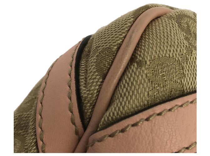 Borsa a tracolla Gucci in tela GG beige e marrone - vista 4