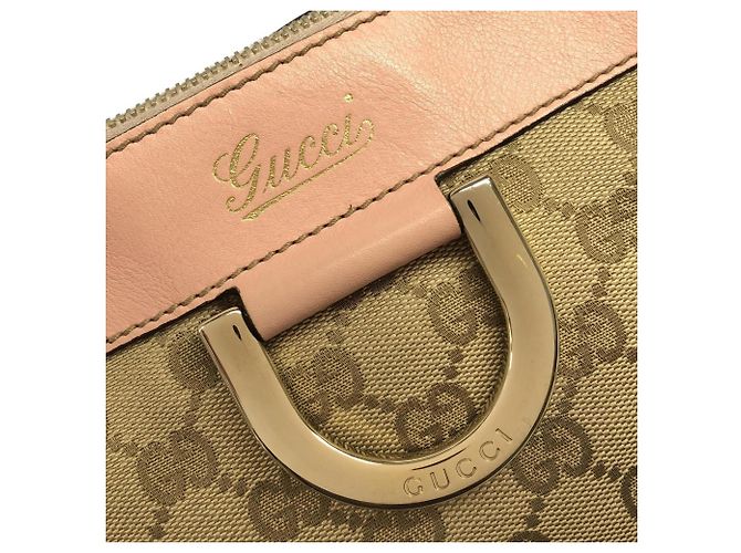Borsa a tracolla Gucci in tela GG beige e marrone - vista 5