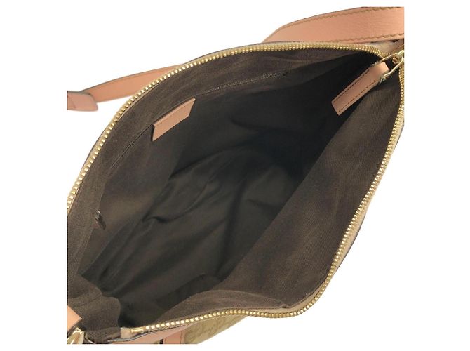 Borsa a tracolla Gucci in tela GG beige e marrone - vista 9