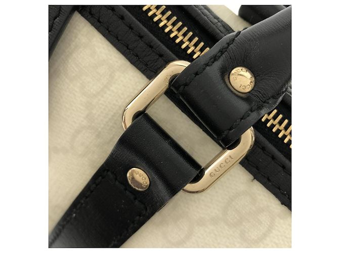 Gucci 193604 Boston Tasche Schwarz Weiß - Ansicht 6