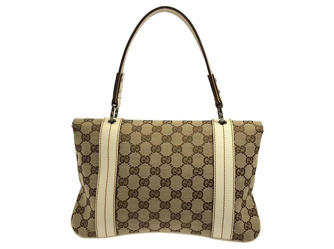 Sac à main Gucci 113014 Toile GG Beige Blanc - vue 2