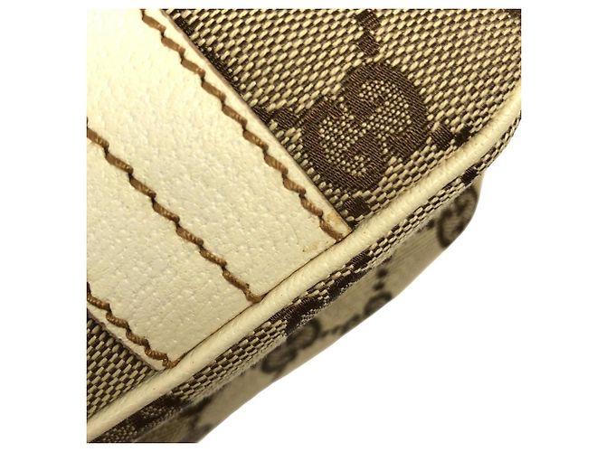 Sac à main Gucci 113014 Toile GG Beige Blanc - vue 4