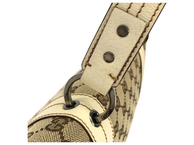 Sac à main Gucci 113014 Toile GG Beige Blanc - vue 6