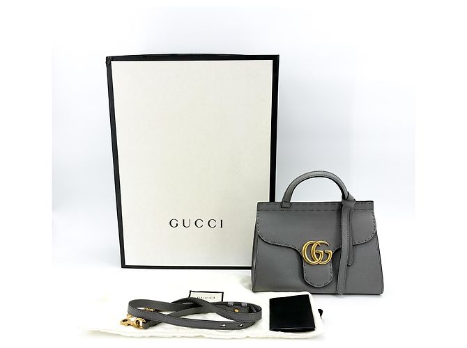 Gucci GG Marmont Animalier Top Handle Leather Medium Braun - Ansicht 2