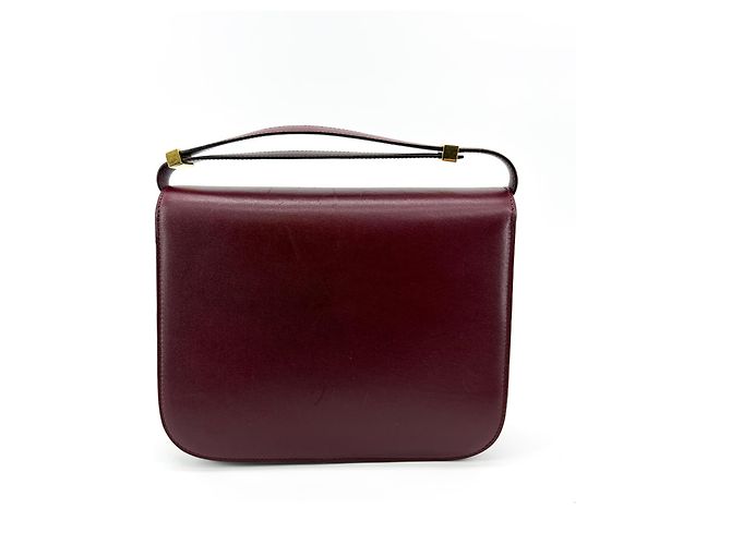 Céline Celine Classic Box Smooth Leather Medium Burdeos - vista 3