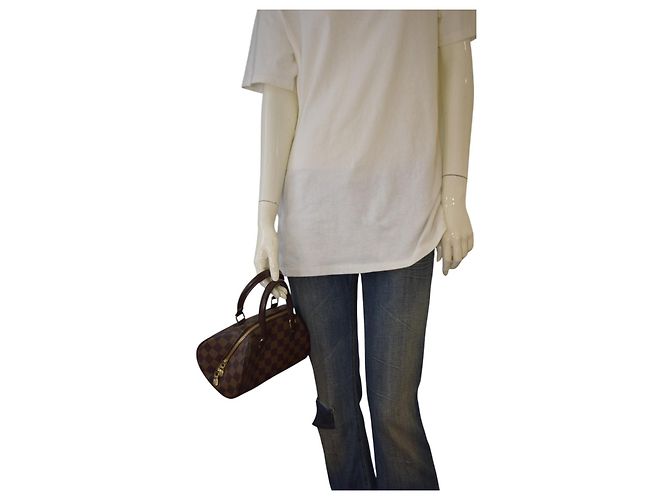 Bowling Louis Vuitton Ribera Mini Bolso de Mano Damier Ebene Marrón Castaño Monograma - vista 16