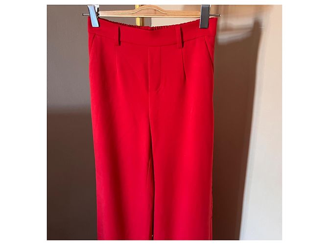 Autre Marque Pantalones anchos rojos Object Roja - vista 2