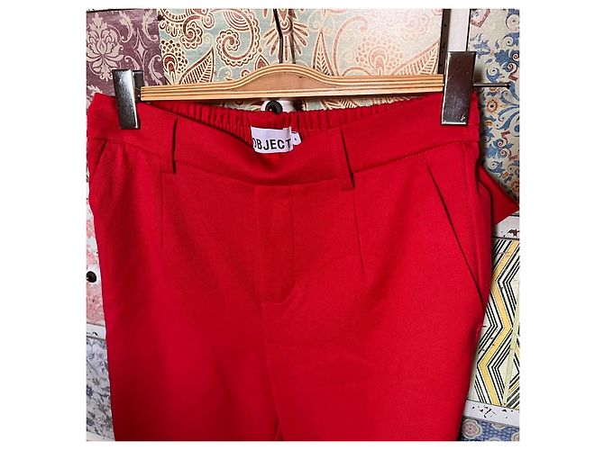 Autre Marque Pantalones anchos rojos Object Roja - vista 3