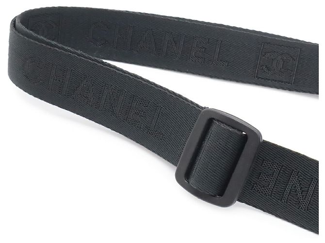 Borsa a tracolla Chanel Sport Line in nylon e tela Nero Verde - vista 5