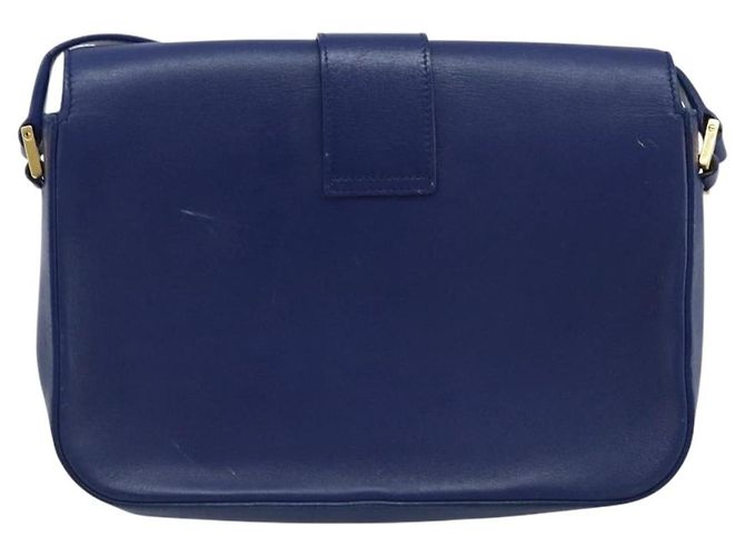 Autre Marque Saint Laurent Chyc Flap Leather Medium Blu - vista 2
