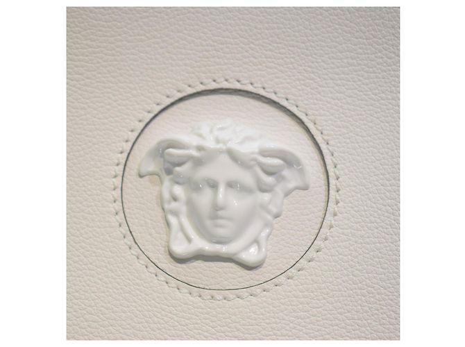 Versace Borsa a tracolla rotonda La Medusa pelle bianca Bianco - vista 14