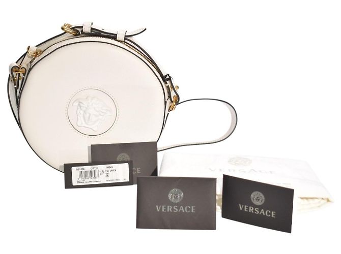 Versace Borsa a tracolla rotonda La Medusa pelle bianca Bianco - vista 2