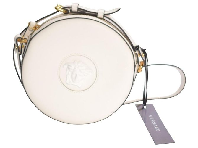 Versace Borsa a tracolla rotonda La Medusa pelle bianca Bianco - vista 3