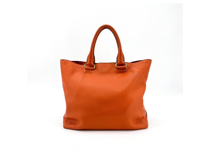 Tote Shopping Convertibile Prada in Pelle Saffiano Pelle Saffiano Tall Arancione - vista 3