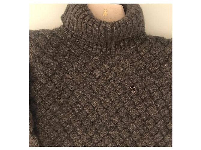 Gucci Rollkragenpullover aus grauer Alpakawolle - Ansicht 2