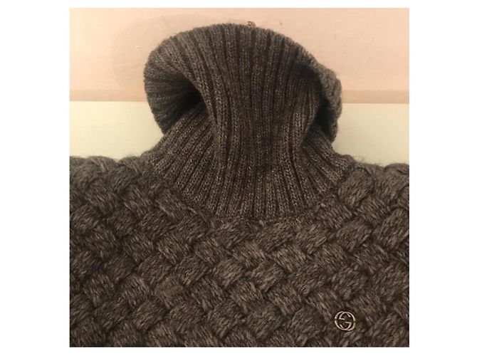 Gucci Rollkragenpullover aus grauer Alpakawolle - Ansicht 3
