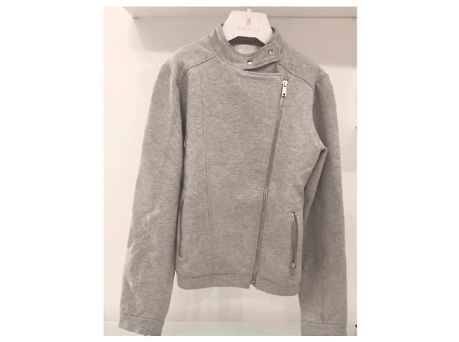 Chaqueta Biker Gucci en algodón gris - vista 2