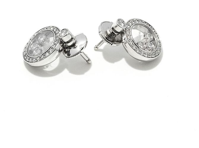 Chopard Happy Diamonds Orecchini in Oro Bianco 18K Argento - vista 3