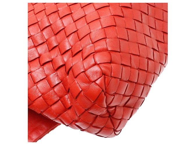 Bottega Veneta Borsa a Tracolla Square Flap Intrecciato Nappa Medium Rosso - vista 5
