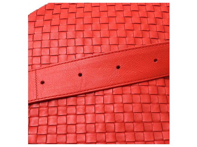 Bottega Veneta Borsa a Tracolla Square Flap Intrecciato Nappa Medium Rosso - vista 6